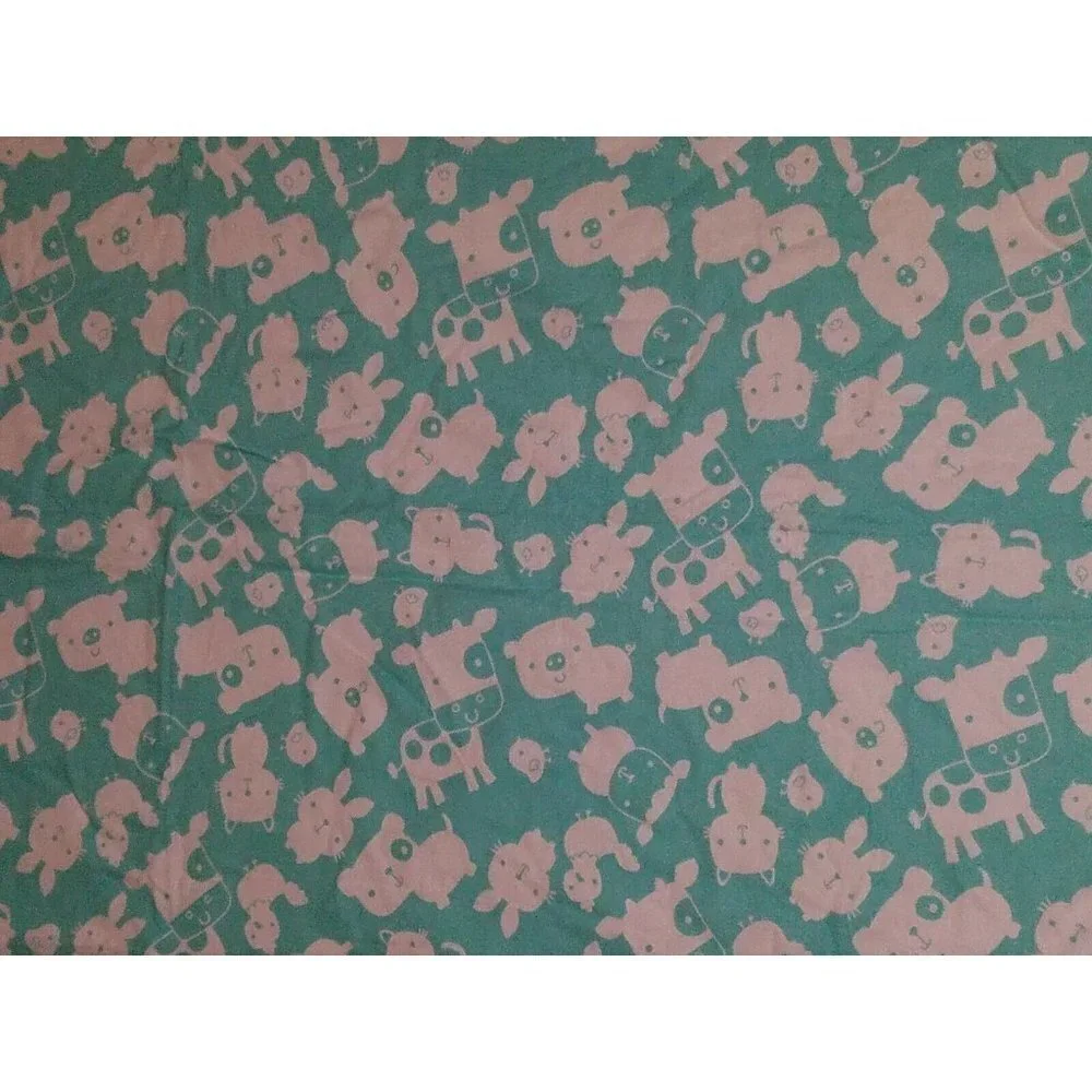 Blue White Animals Baby Blanket Cow Dog Bear Rabbit Chick Swaddle Material AS IS